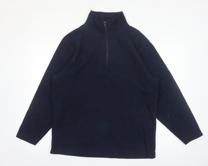 Oak Valley Men's Blue Half Zip Fleece Jumper Size M