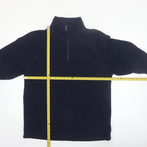 Oak Valley Men's Blue Half Zip Fleece Jumper Size M