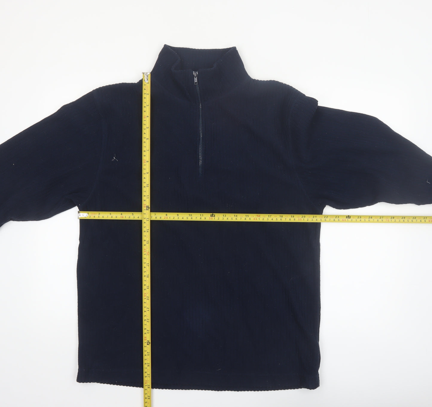 Oak Valley Men's Blue Half Zip Fleece Jumper Size M