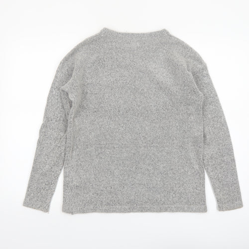 Reserved YFL Womens Grey Sequin Reindeer Christmas Jumper Size M