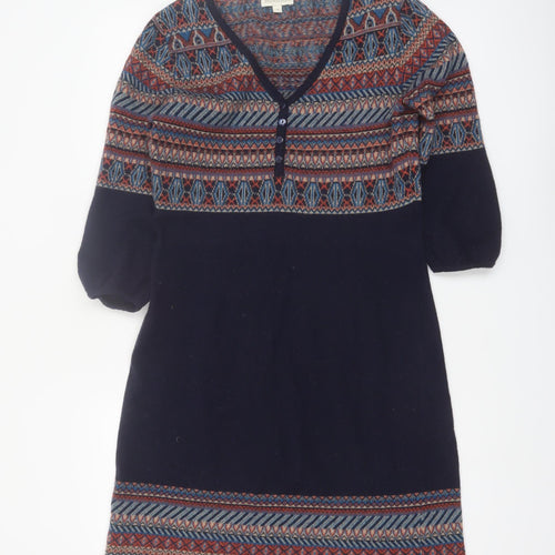 Monsoon Women's Multicoloured Wool Knit Jumper Dress M