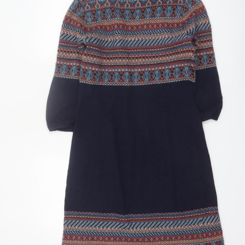 Monsoon Women's Multicoloured Wool Knit Jumper Dress M