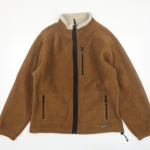 Snow Top Men's Brown Fleece Full Zip Jacket Size M Outdoor Casual