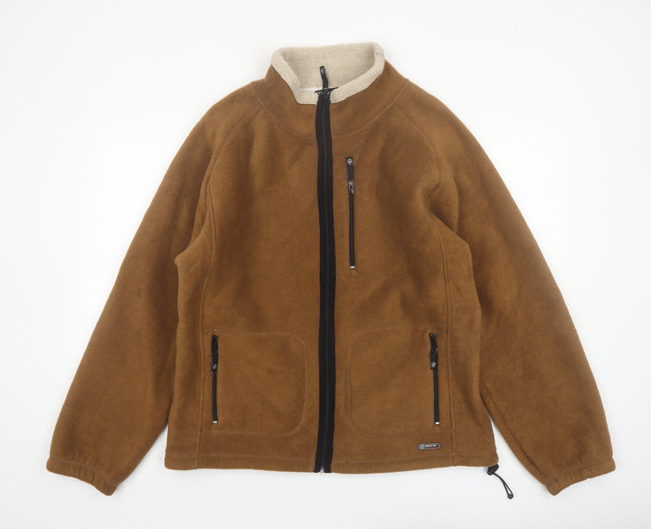 Snow Top Men's Brown Fleece Full Zip Jacket Size M Outdoor Casual