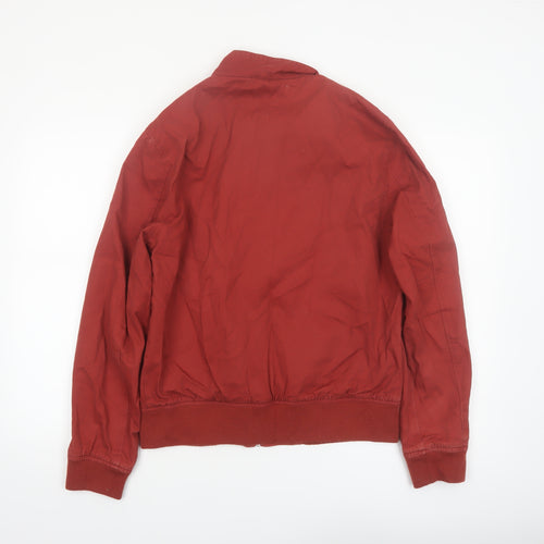 New Look Men Red Cotton Bomber Jacket Medium Full Zip Casual
