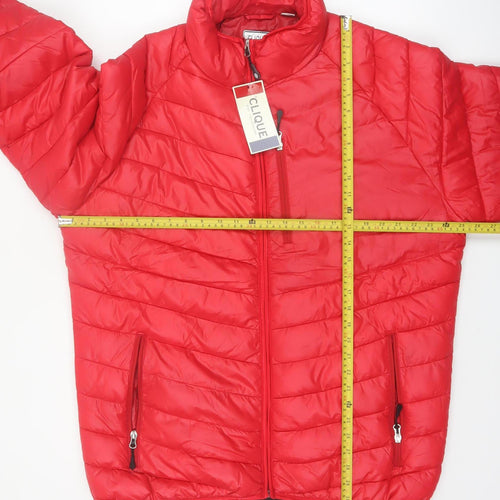 Clique Men's Red XL Puffer Jacket Lightweight Insulated Winter Coat