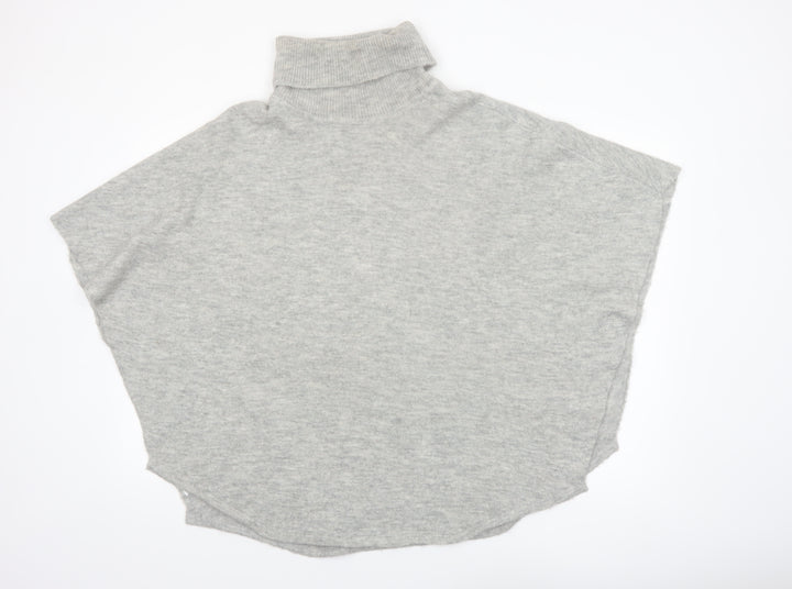 Accessorize Women Grey Roll Neck Knit Cape Jumper One Size