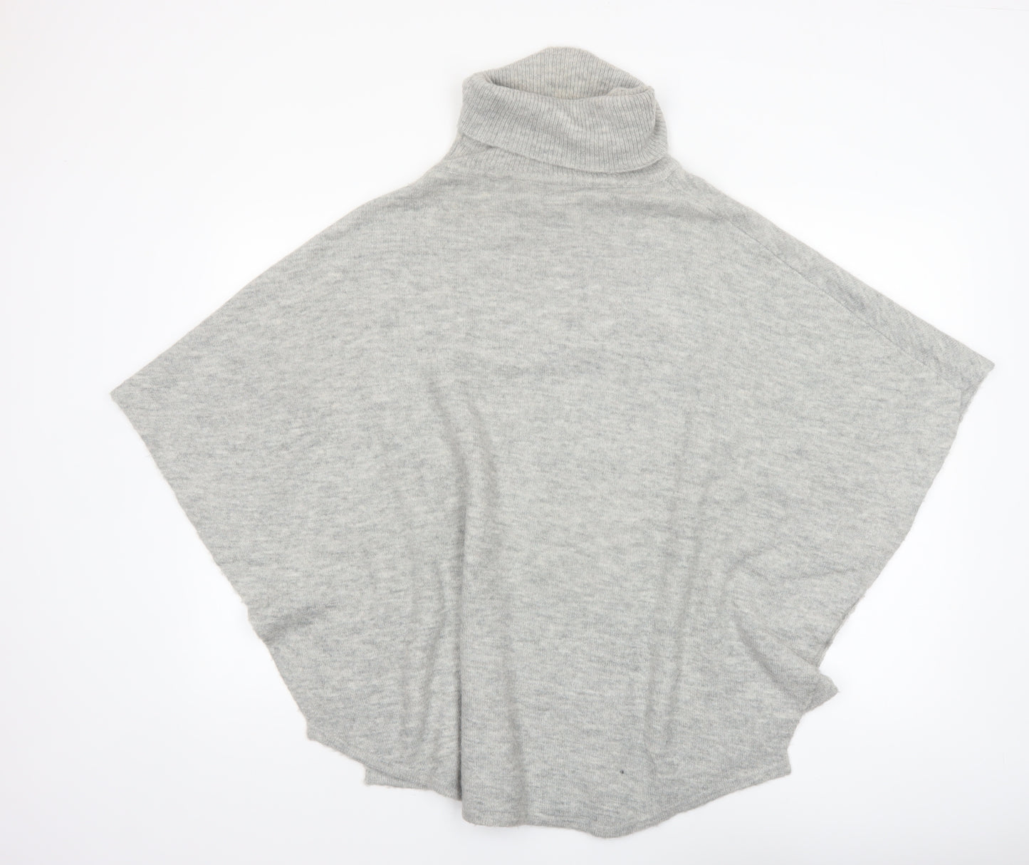 Accessorize Women Grey Roll Neck Knit Cape Jumper One Size