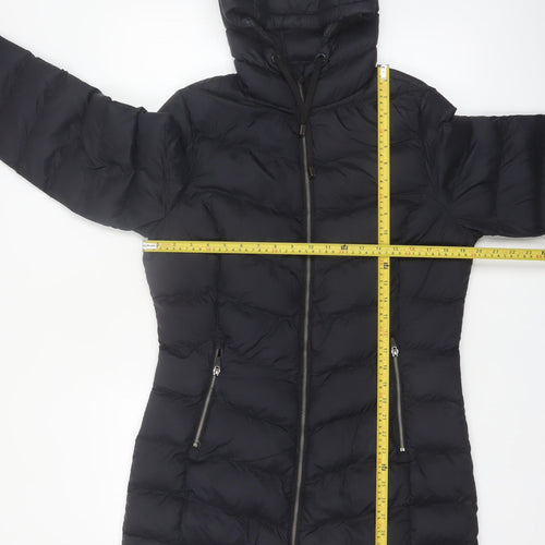 Trespass Womens Black Long Hooded Puffer Coat Size S