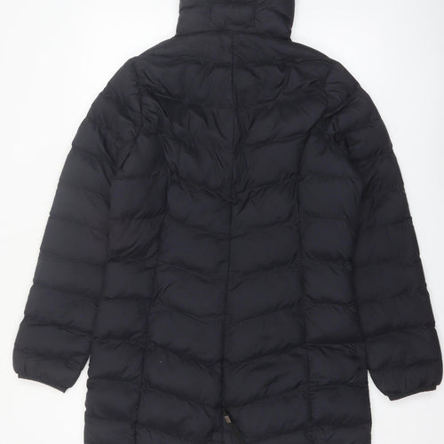Trespass Womens Black Long Hooded Puffer Coat Size S