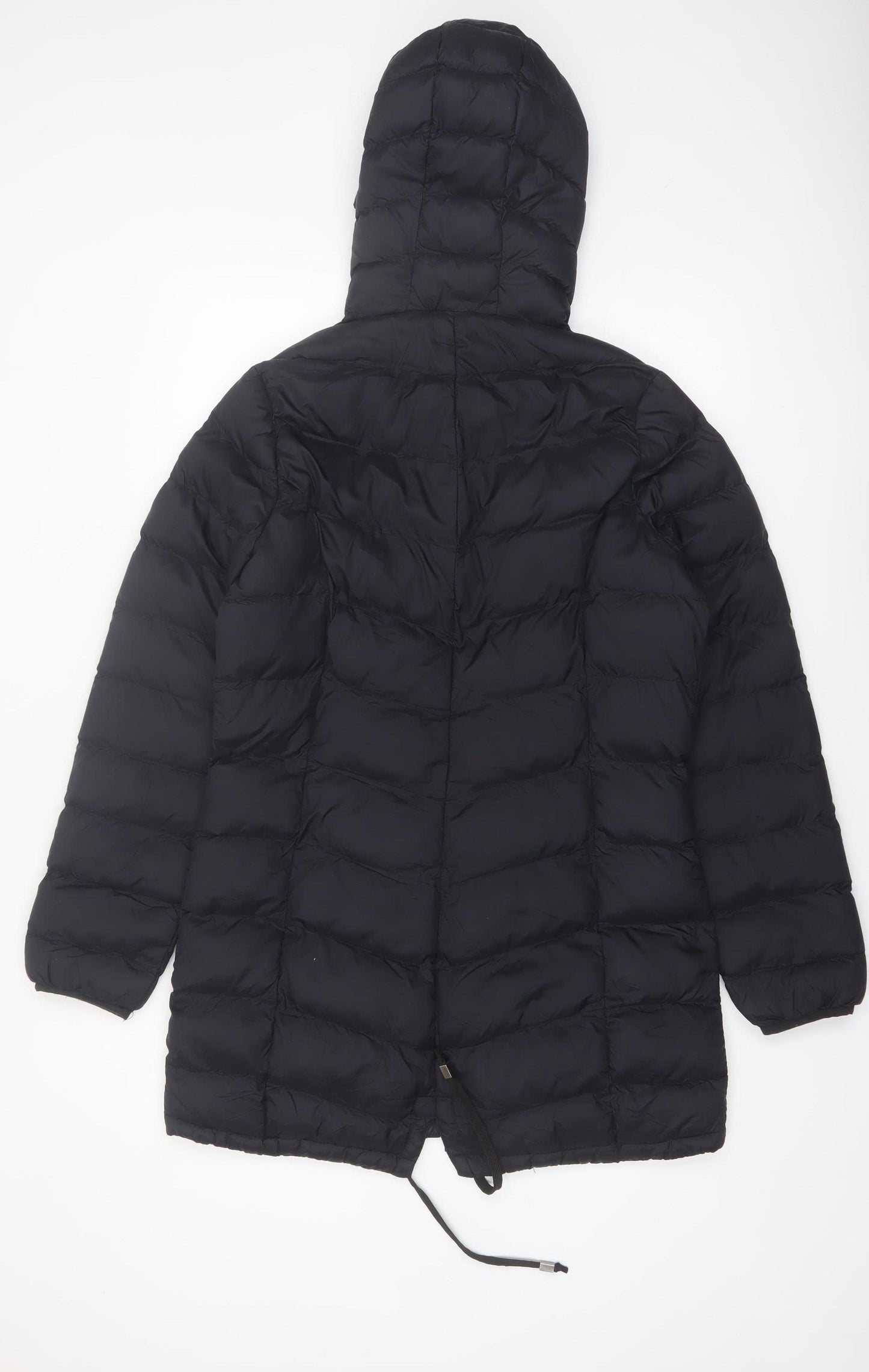 Trespass Womens Black Long Hooded Puffer Coat Size S