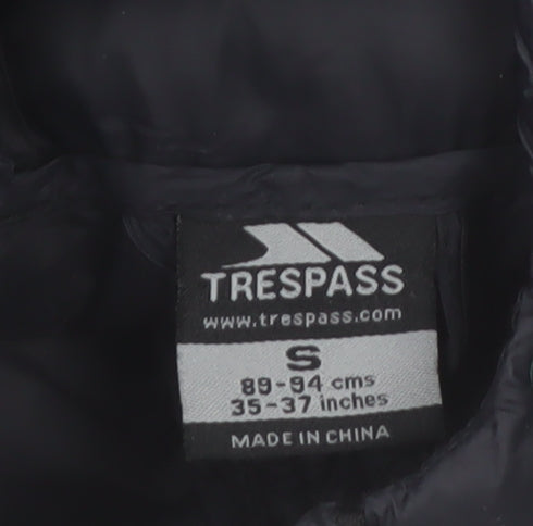 Trespass Womens Black Long Hooded Puffer Coat Size S