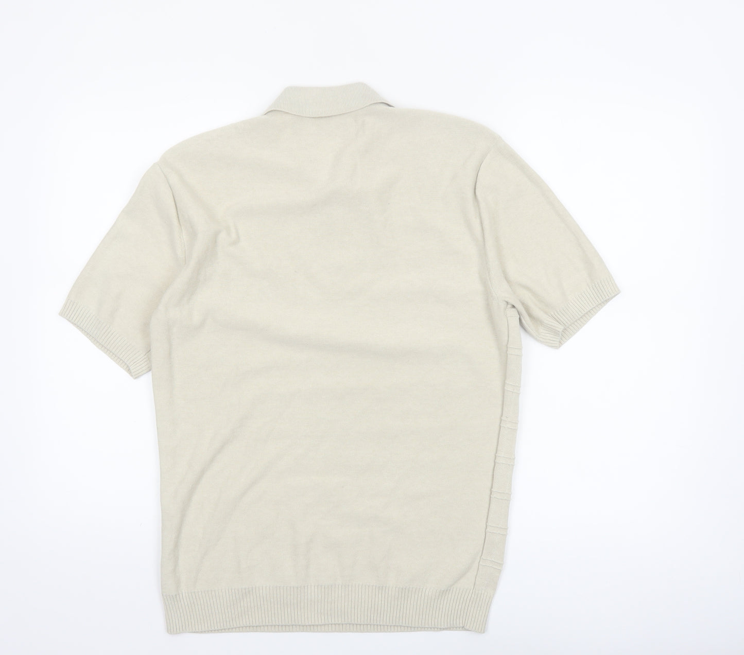 Original Penguin Mens Beige Cotton Short Sleeve Polo Shirt M