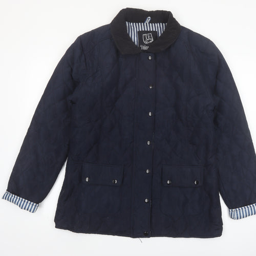 Urban Diva Women's Blue Quilted Mid-Length Jacket XL
