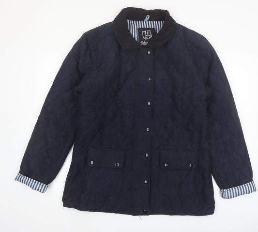 Urban Diva Women's Blue Quilted Mid-Length Jacket XL