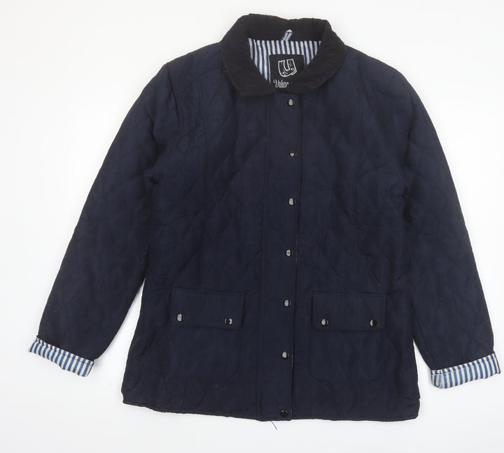 Urban Diva Women's Blue Quilted Mid-Length Jacket XL