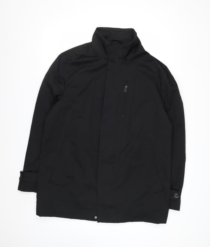 Marks and Spencer Men's Black Waterproof Mid-Length Coat Size M