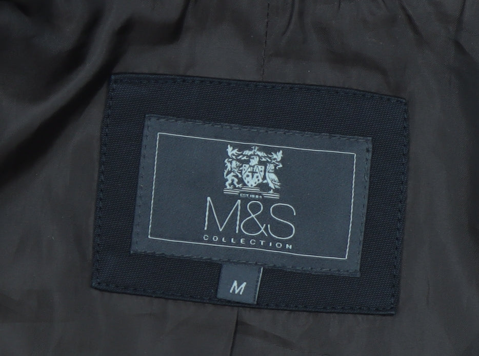 Marks and Spencer Men's Black Waterproof Mid-Length Coat Size M