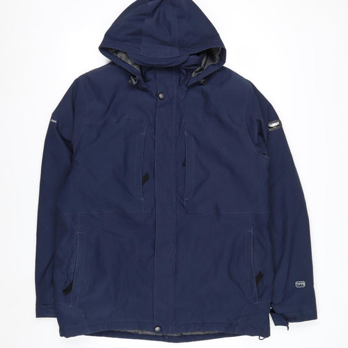 Trespass Mens Blue Waterproof Hooded Parka Jacket L