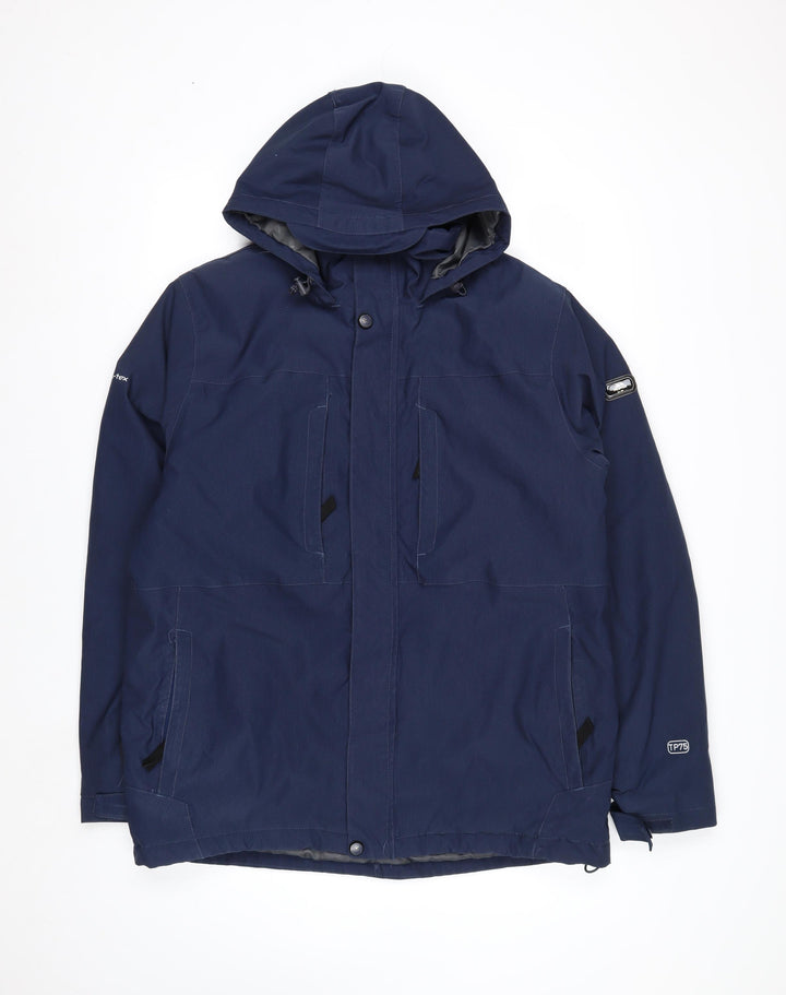 Trespass Mens Blue Waterproof Hooded Parka Jacket L