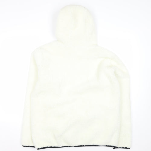 Champion Women’s Ivory Hooded Pullover Sweatshirt Size L Fleece Lined