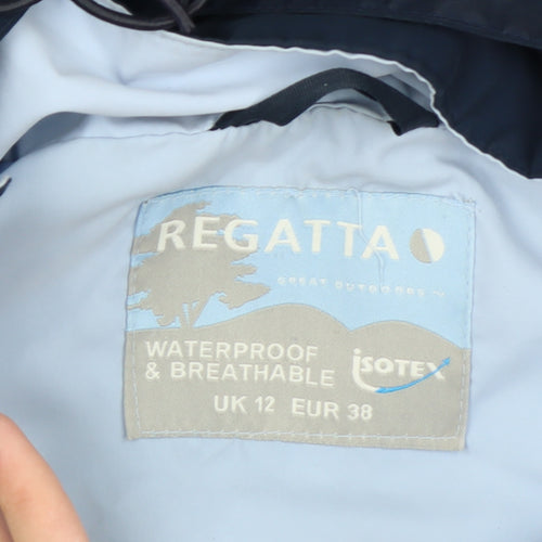 Regatta Women Blue Waterproof Hooded Parka Jacket UK 12