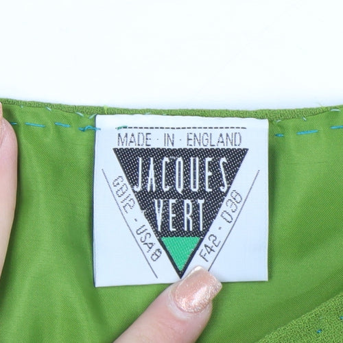 Jacques Vert Women’s Green Pleated Wool Blend Midi Skirt Size 12