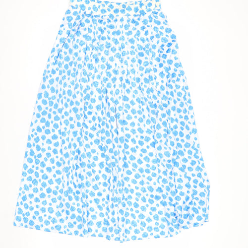 Barry Sherrard Women's Blue Animal Print Midi Pleated Skirt Size 12