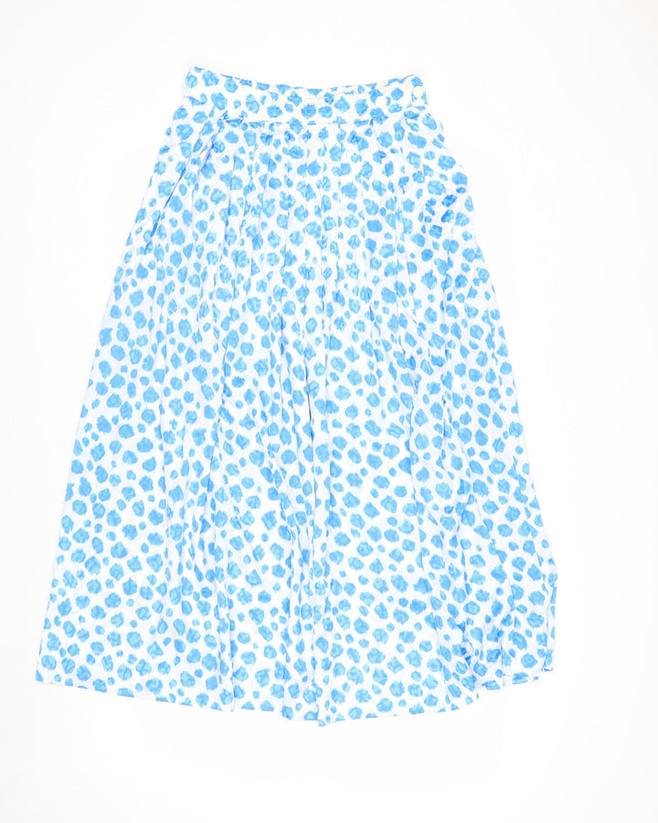 Barry Sherrard Women's Blue Animal Print Midi Pleated Skirt Size 12