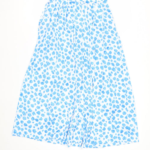 Barry Sherrard Women's Blue Animal Print Midi Pleated Skirt Size 12