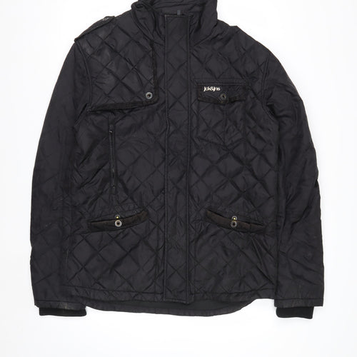Jack & Jones Men's Black Quilted Jacket XL Regular Fit Nylon