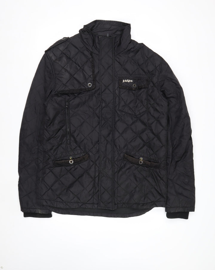 Jack & Jones Men's Black Quilted Jacket XL Regular Fit Nylon