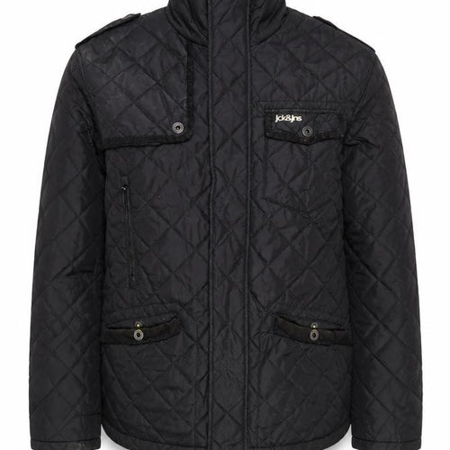 Jack & Jones Men's Black Quilted Jacket XL Regular Fit Nylon