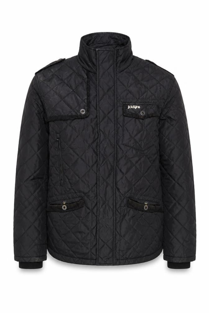Jack & Jones Men's Black Quilted Jacket XL Regular Fit Nylon