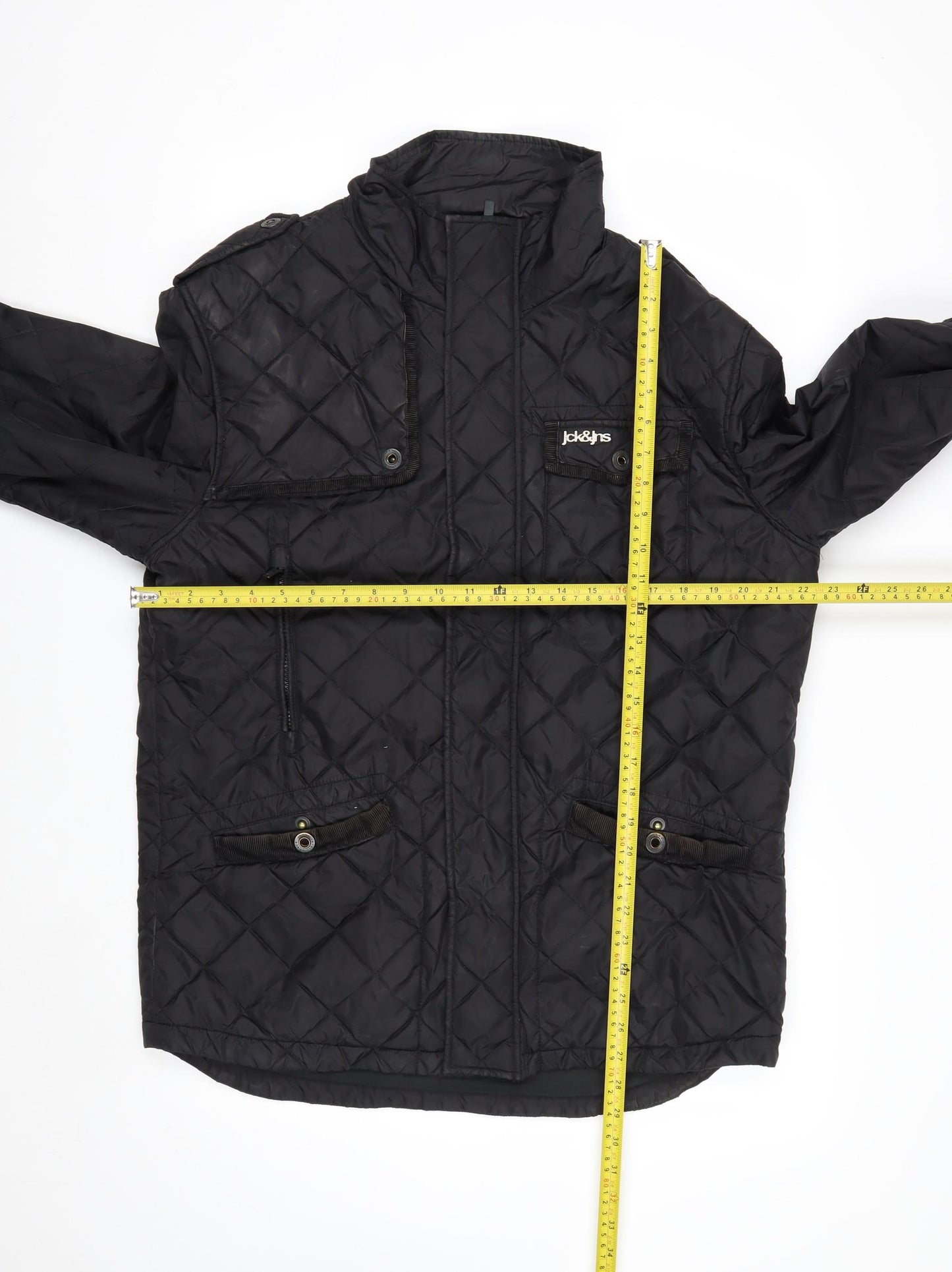 Jack & Jones Men's Black Quilted Jacket XL Regular Fit Nylon