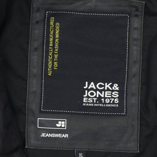Jack & Jones Men's Black Quilted Jacket XL Regular Fit Nylon