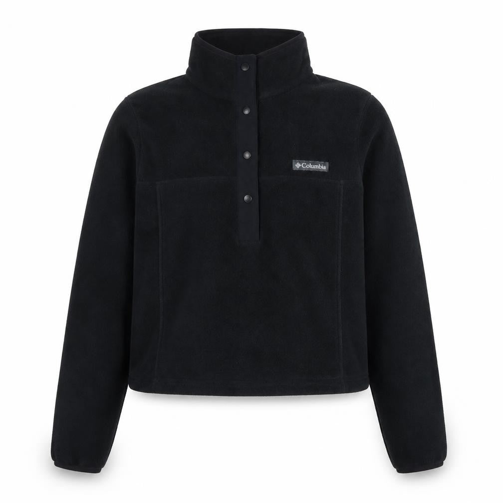 Front view of Columbia Women XS Black 1/4 Snap Fleece Pullover Sweatshirt