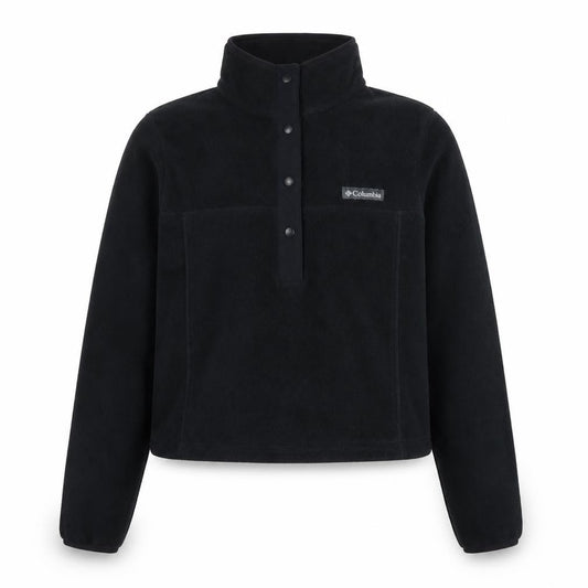 Front view of Columbia Women XS Black 1/4 Snap Fleece Pullover Sweatshirt