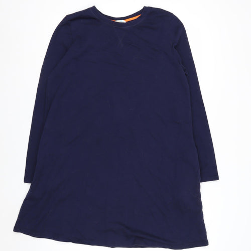 Boden Women Blue Cotton Long Sleeve Shift Dress UK 14