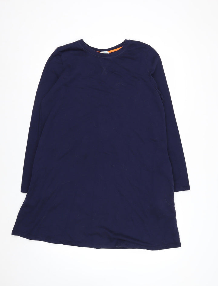 Boden Women Blue Cotton Long Sleeve Shift Dress UK 14