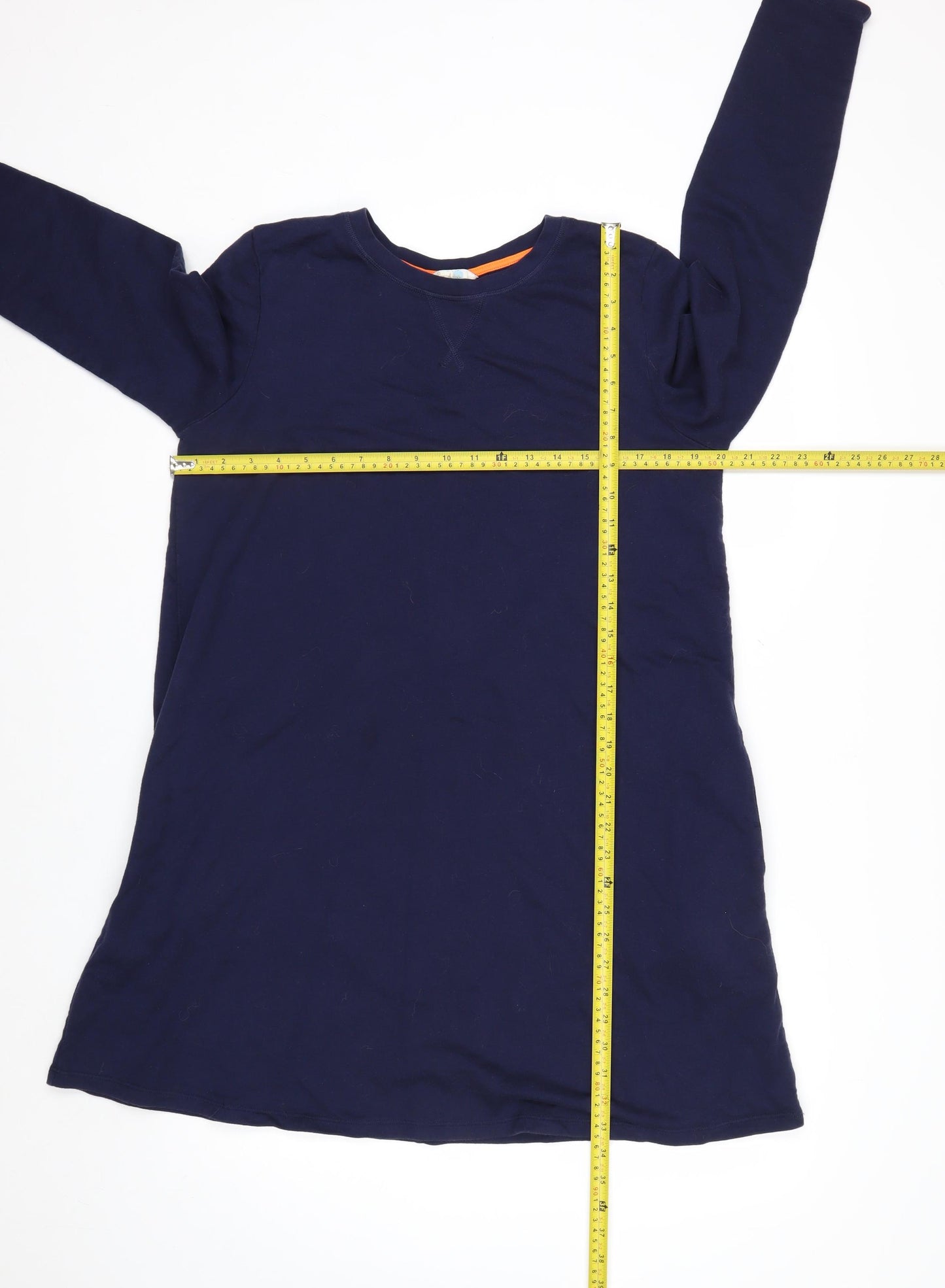 Boden Women Blue Cotton Long Sleeve Shift Dress UK 14