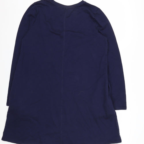 Boden Women Blue Cotton Long Sleeve Shift Dress UK 14