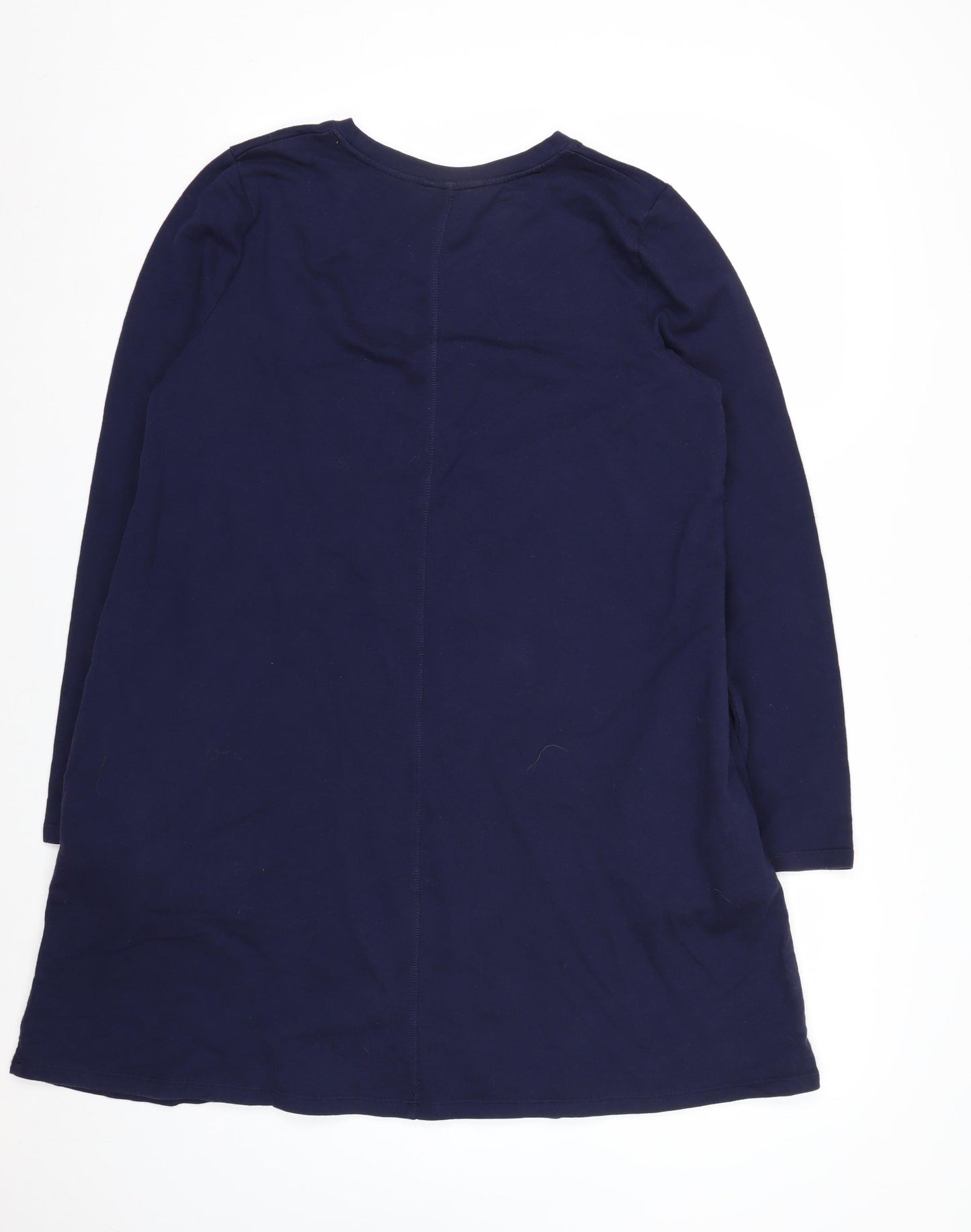 Boden Women Blue Cotton Long Sleeve Shift Dress UK 14