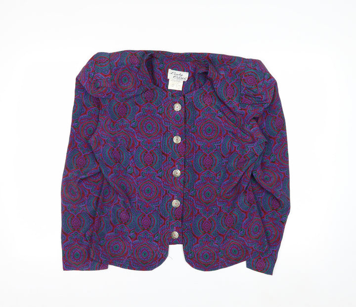 Lady Carol Women's Multicoloured Paisley Long Sleeve Blouse Size 10