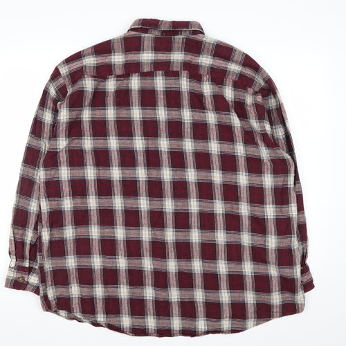 Towncraft Men's Red Plaid Flannel Button-Up Shirt XL