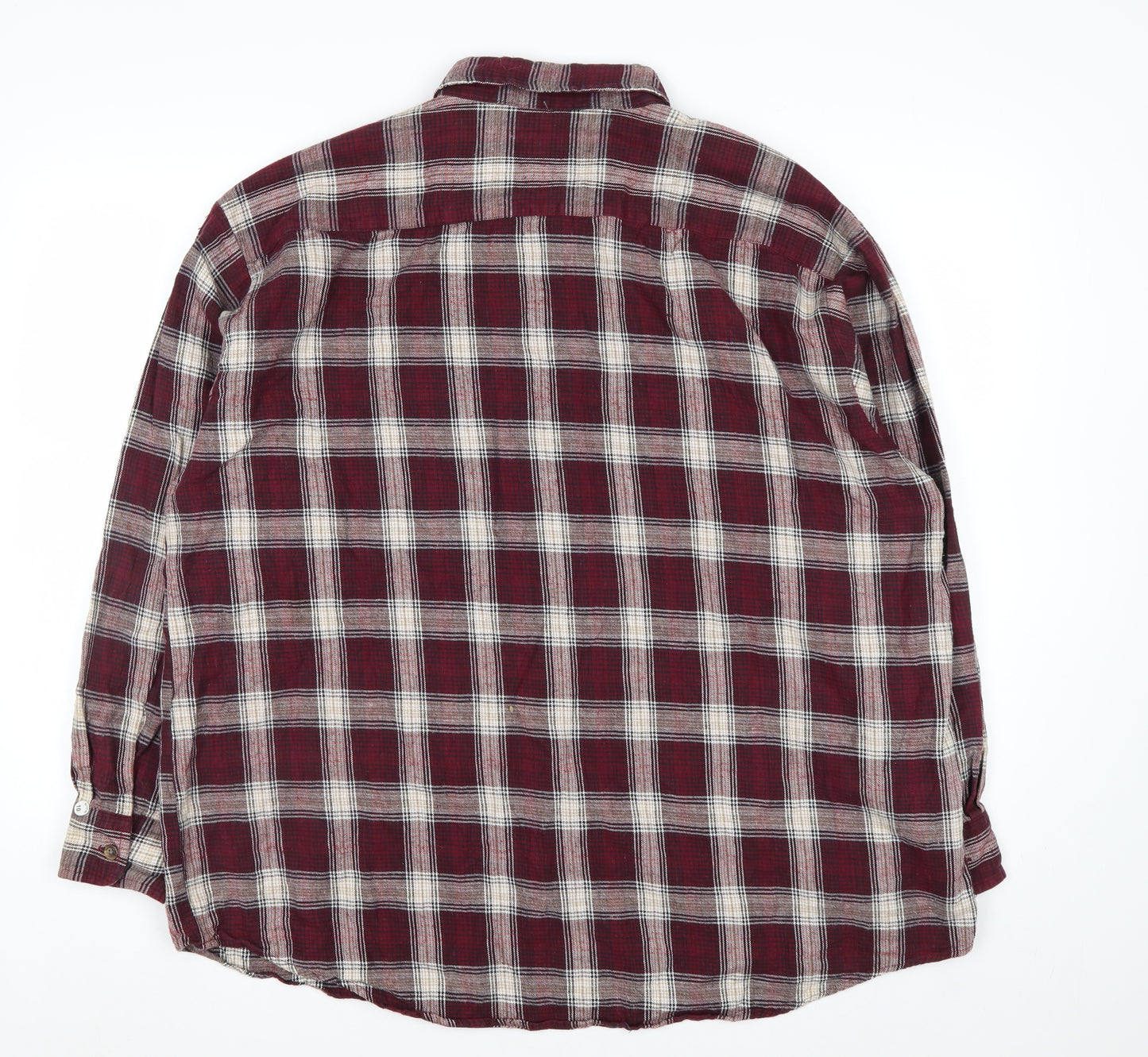 Towncraft Men's Red Plaid Flannel Button-Up Shirt XL