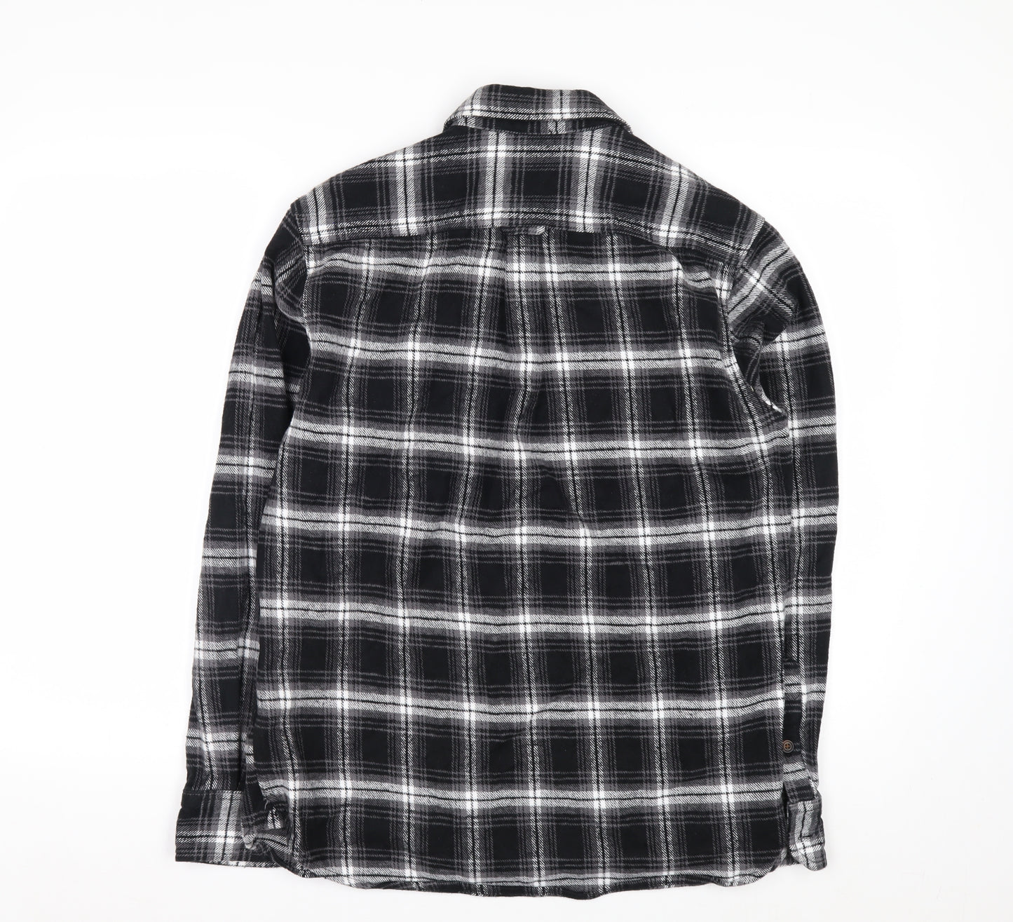 JACHS New York Mens Black Check Flannel Long Sleeve Shirt M