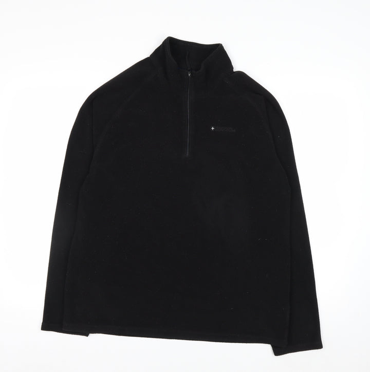 Mountain Warehouse Mens Black Fleece Pullover Sweatshirt L