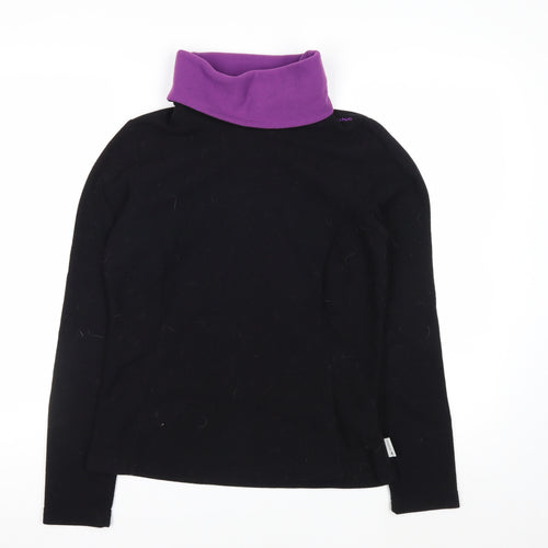 Oxylane Women's Black Purple Pullover Fleece Sweatshirt Size 12