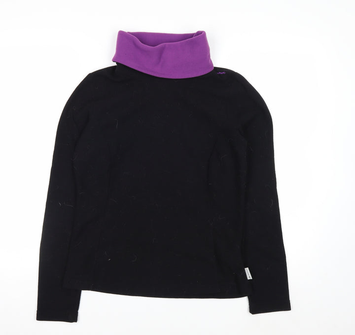 Oxylane Women's Black Purple Pullover Fleece Sweatshirt Size 12